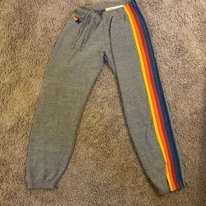 Aviator nation grey 5 stripe sweatpants, super comfortable